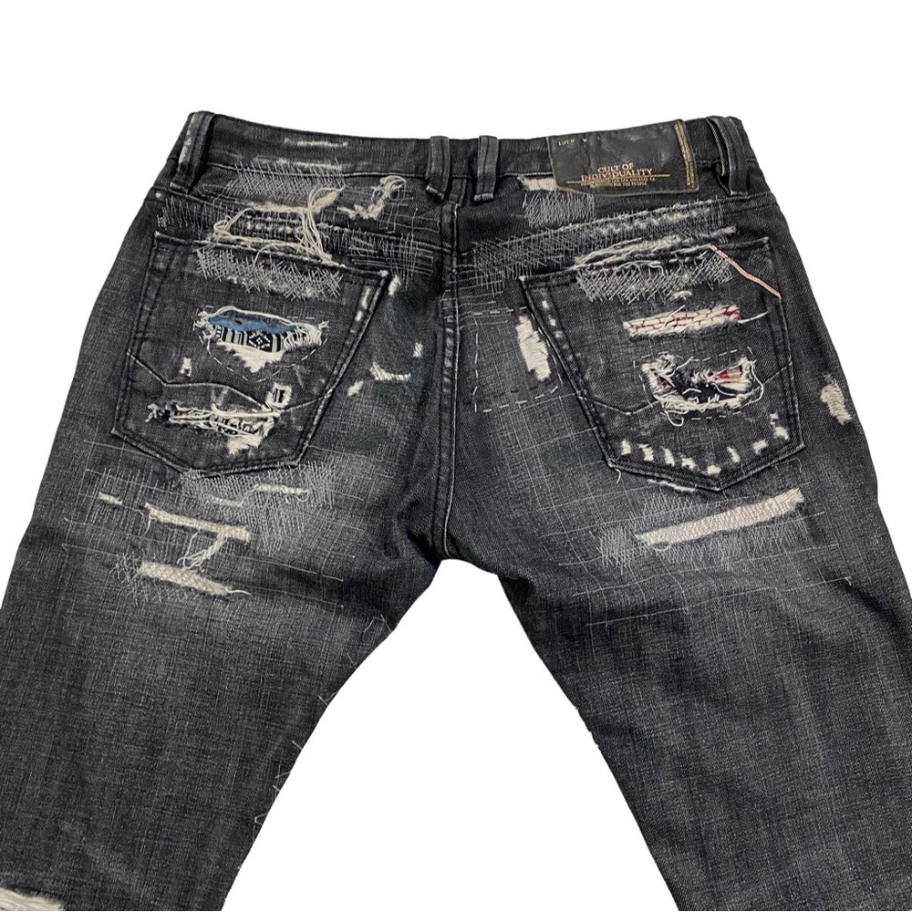 Cult of Individuality Rebel Straight Japanese Selvedge Men Black Wash Jean Sz 33 - Picture 10 of 15